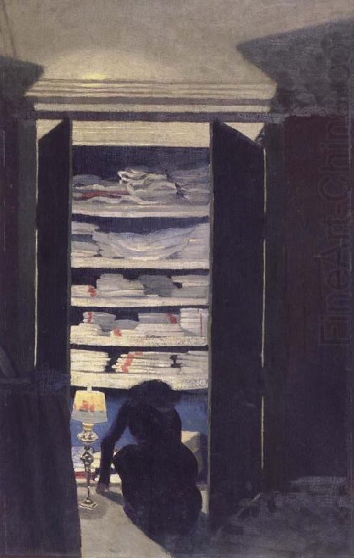 Woman Searching through a cupboard, Felix Vallotton